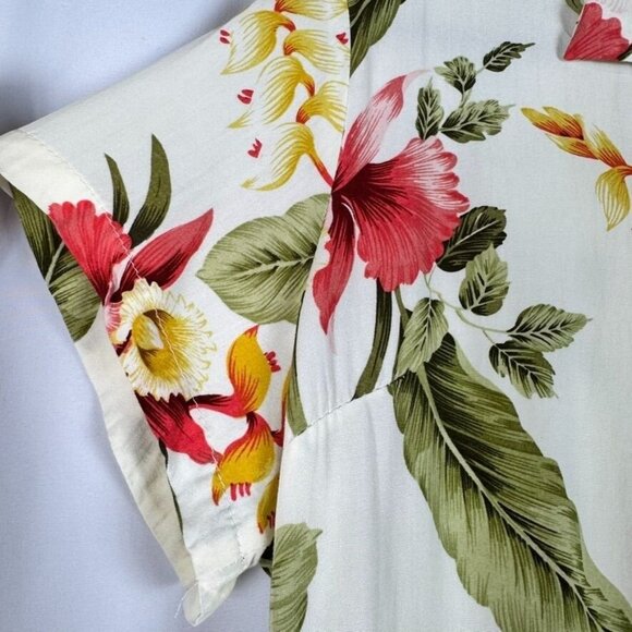Vintage Two Palms Tropical Hawaiian Button Up Shirt Boxy Fit Resort Cruise L - Picture 5 of 8